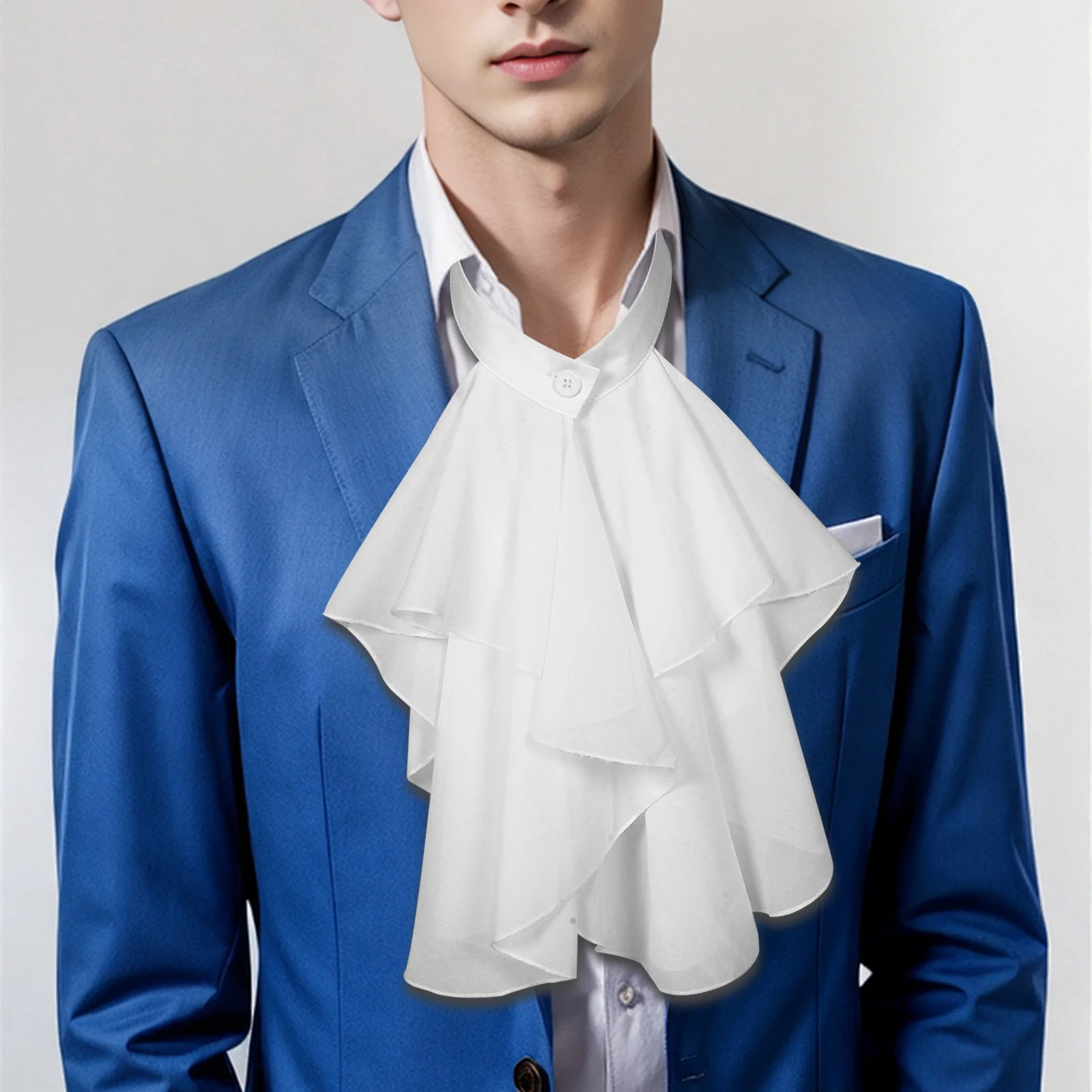 القرون الوسطى تكدرت طوق الشيفون وهمية قميص طوق للرجال النساء انفصال الإكسسوارات مرحلة حفل زفاف زي ديكور #3