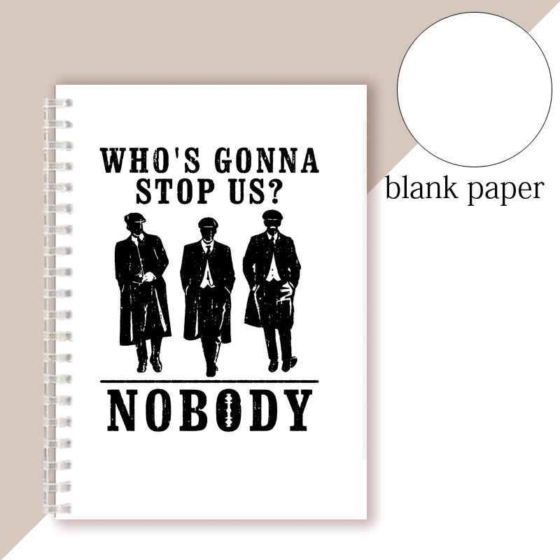 A5 Spiral Notebook For Movie Peaky Blinders Note Book Writing Pads Poster Figure Arthur With Quote Decor Notepad Diary JOURNAL