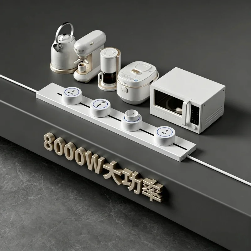 Rail Socket British Standard Household Kitchen Power Strip Rail Socket Guide Table Socket Multi Function Wall Plug For Home Use