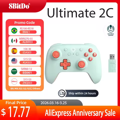 8BitDo Ultimate 2C Wireless Gaming Controller for PC, Windows 10, 11, Steam Deck, Raspberry Pi, Android