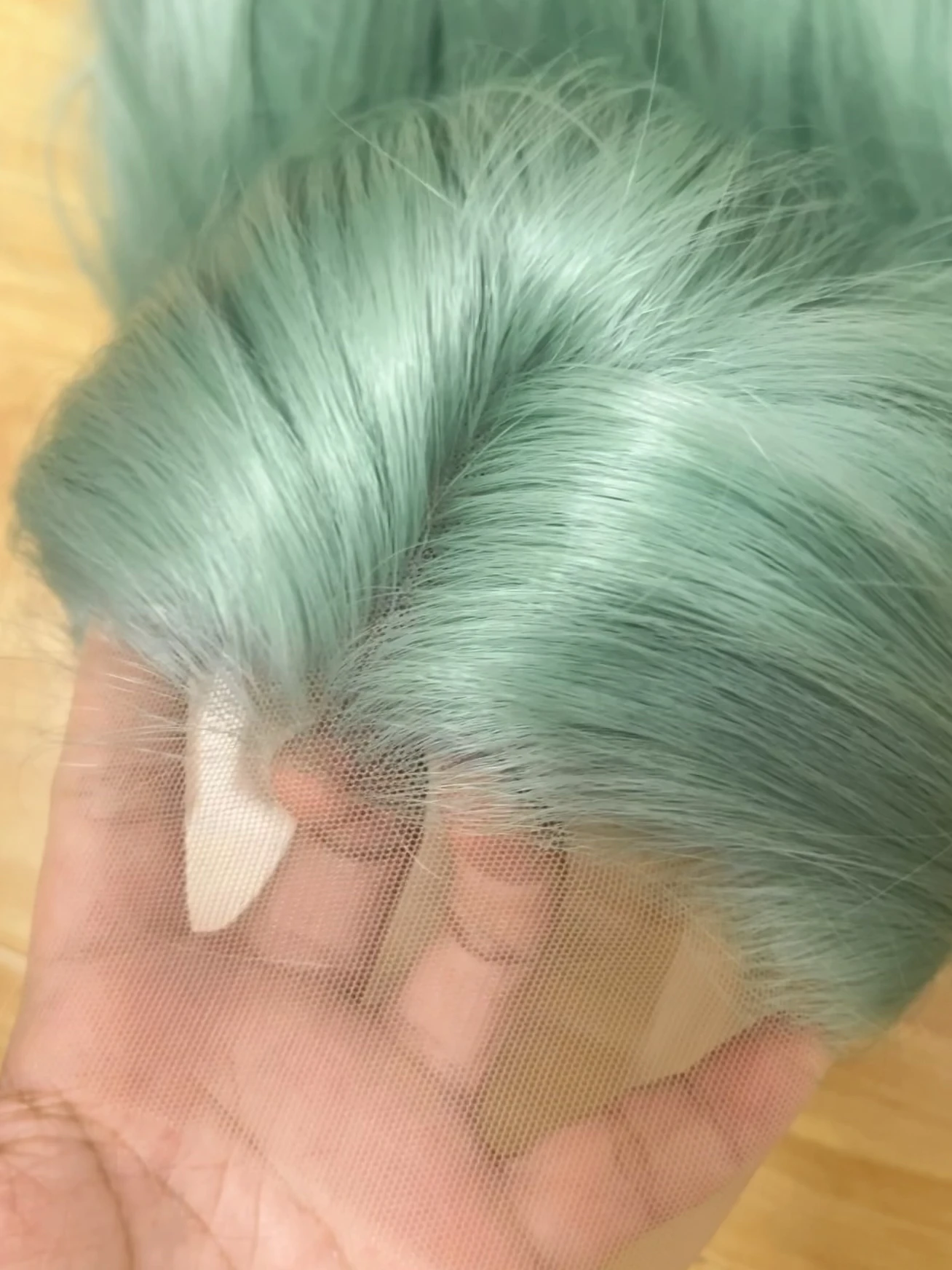 민트 그린 레이스 프론트 가발 (여성용) 26인치 13x4 롱 스트레이트 레이스 가발, 내열성 합성 레이스 가발, 코스프레용 내추럴