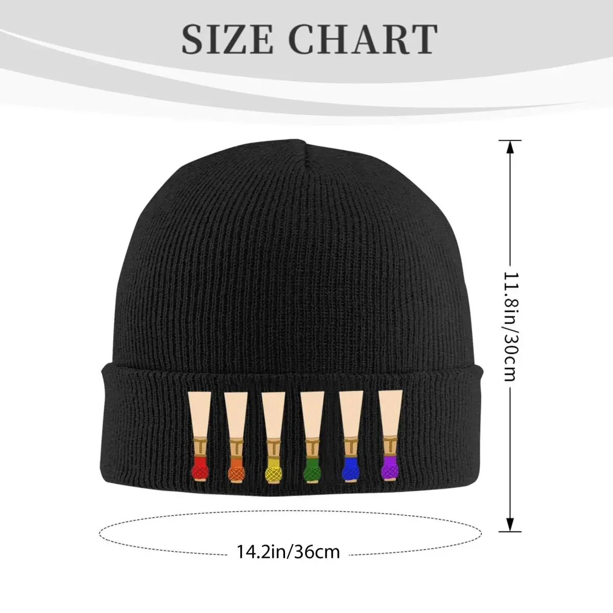 Bassoon Reeds (Rainbow) Warm Knitted Cap Fashion Bonnet Hat Autumn Winter Outdoor Beanies Hats for Men Women Adult