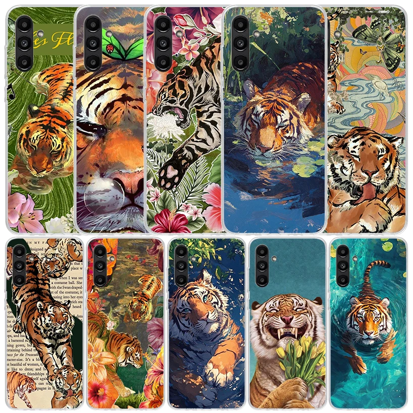 Superior Tiger Pattern Art Cover for Samsung Galaxy A17 A37 A57 A16 A26 A36 A56 A15 A14 A55 Phone Case A13 A53 A25 A35 A24 A34 A