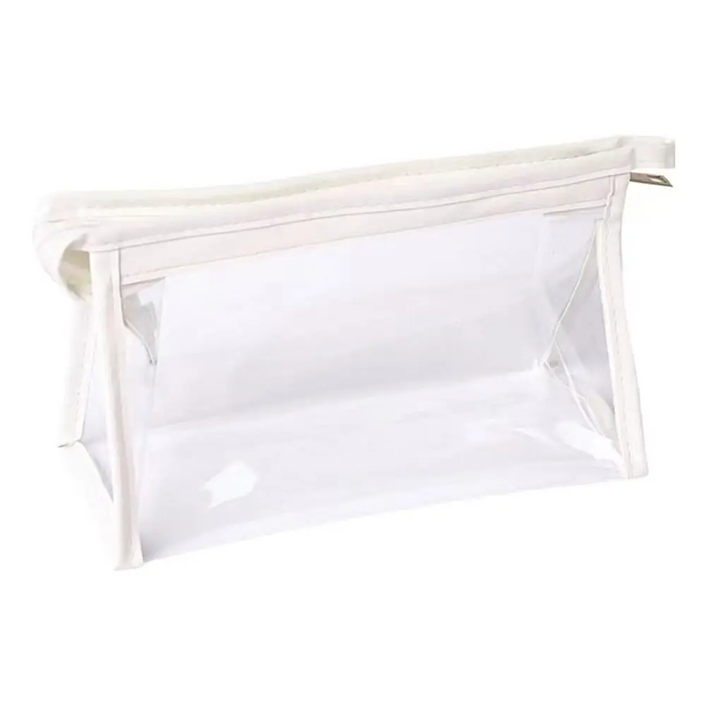 Multifunctional PVC Pen Bag Waterproof Transparent Pencil Case Zipper Design Large Capacity Stationery Storing Bag Gift