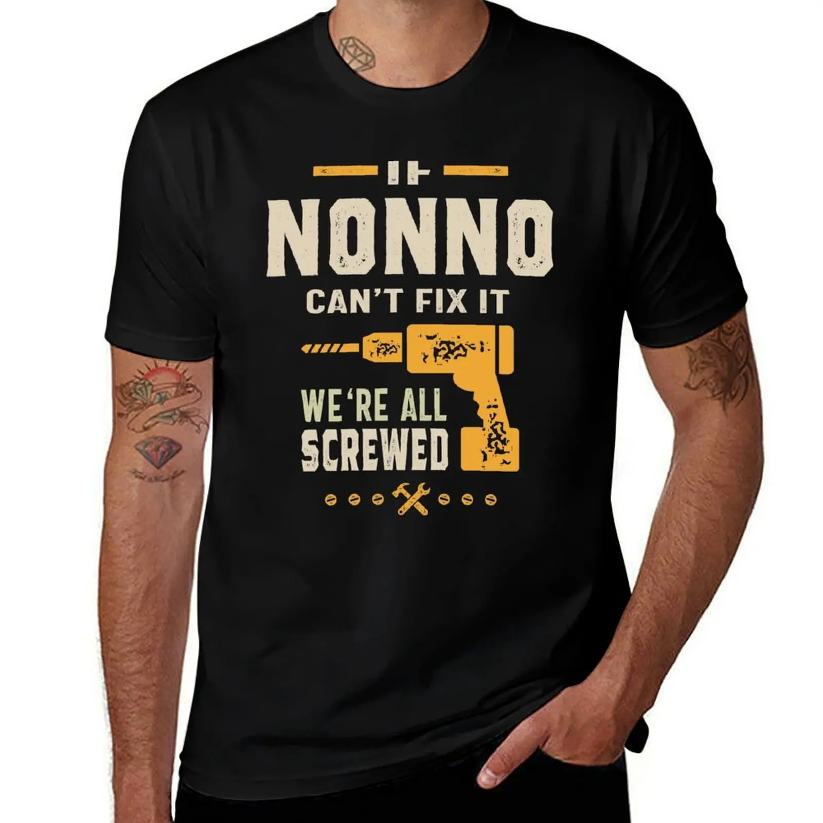 

Mens If Nonno Can't Fix It Grandpa Gift T-Shirt oversized t shirt blacks anime t shirts plain heavy weight t shirts for men