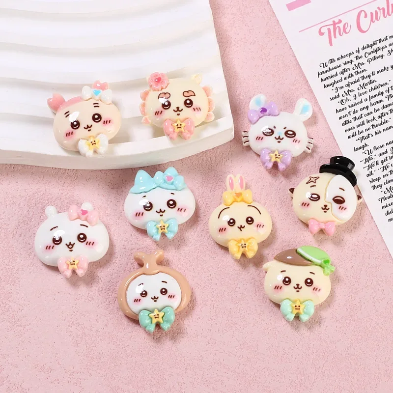 5pcs Cute Kawaii Chiikawa Hachiware Usagi Resin Flatback Charms for Diy Resin Crafts Materials Scrapbooking Embellisdment