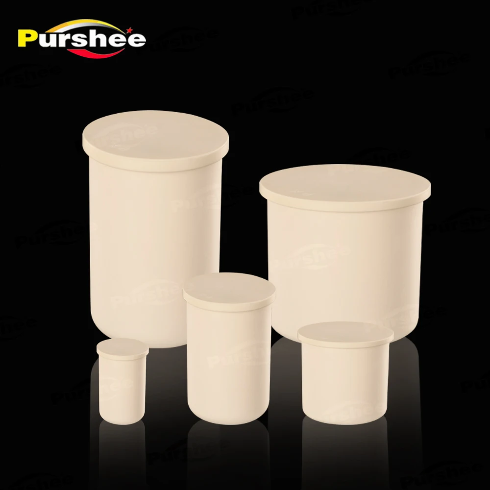 99% Alumina Cylindrical Crucible With Snap‑on Lid ≤45mm Dia Corrosion Resistant Lab High Temperature Sintering Container