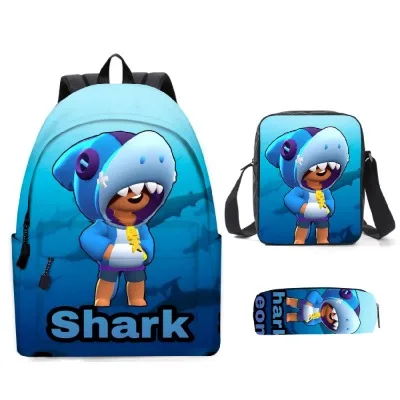 3D Imprimir Jogos Mochila para Estudantes, Game Stars, Moda Bolsas De Ombro, Bolsa De Escola, Novo, 3Pcs por Conjunto