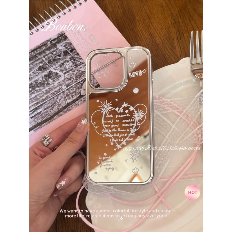 

Ins Korean Mirror Phone Case for Samsung Galaxy A54 A55 A16 A17 S25 Ultra S24 FE S23+ Edge for Male Female Guard Bumper Present