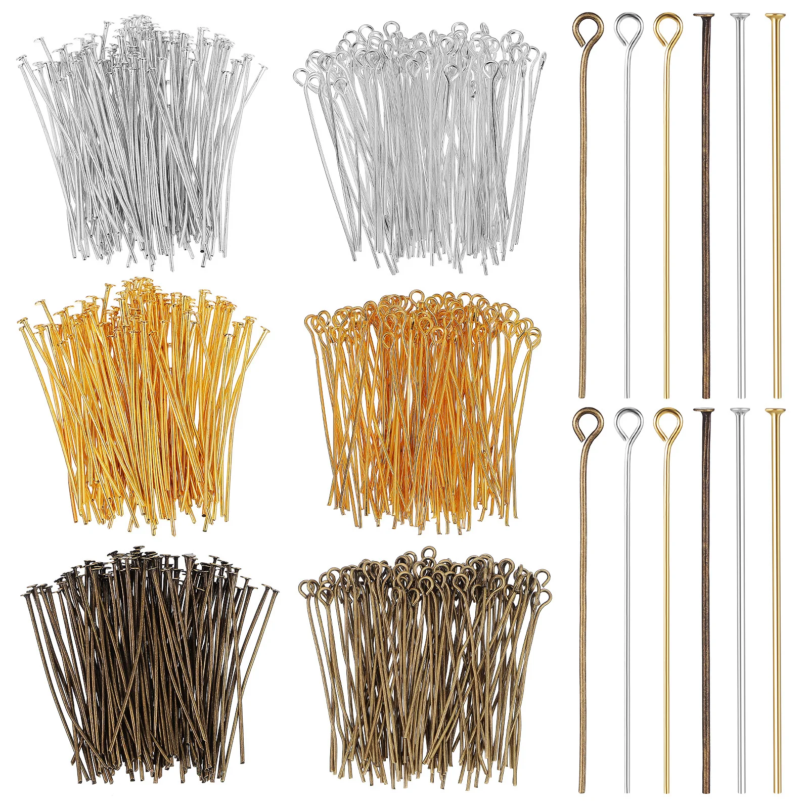 

1 set 3 Colors 1 Set Beading Jewelry Making Head Bulk Flat Head For Beads Eye Pins For Earrings Bracelet Tools Beading Supplies