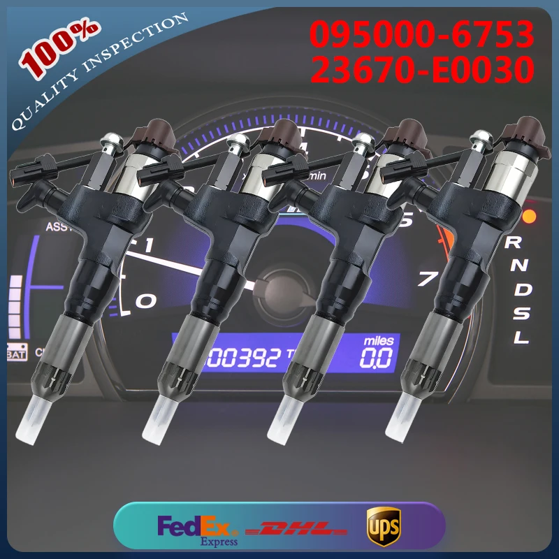 

4PCS Common Rail Fuel Injector 095000-6753 095000-6750 23670-E0030 23670-E0031 for Hino Engine J08E Truck 500 Series