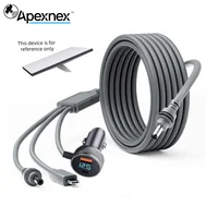 Para Starlink Mini Cable de extensión impermeable para cargador de coche 3 en 1, 18 AWG, USB C. Equipado con un voltímetro.