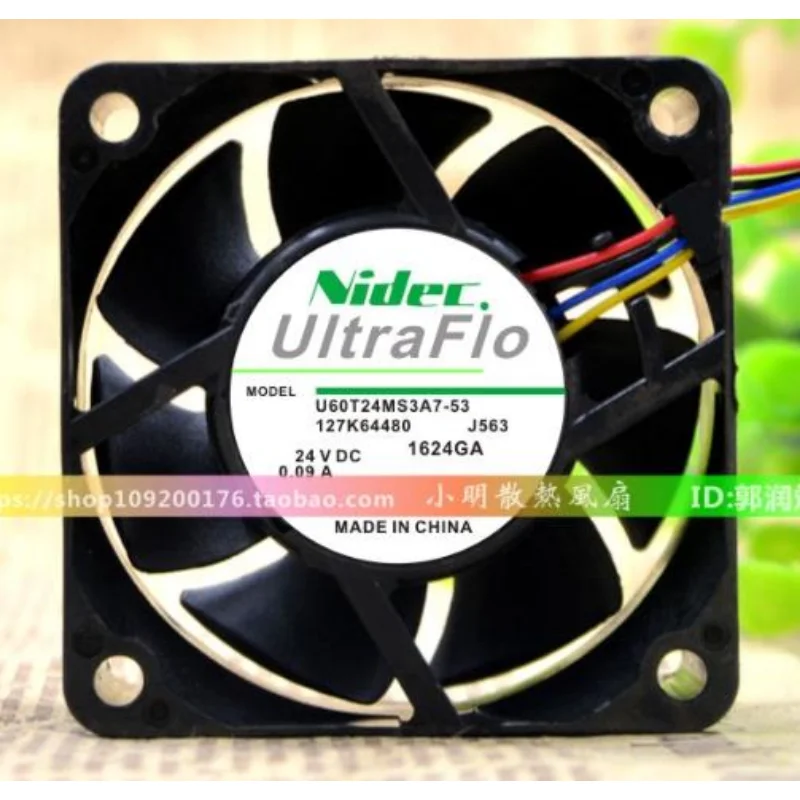 New CPU Fan for NIDEC U60T24MS3A7 24V 0.09A 6025 Cooling Fan 60x60x25mm