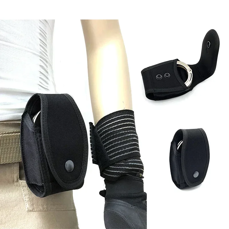 Open Top Police Handcuff Holder Case Fits Standard Handcuffs Shackles Cover Tool Key Waist Pouch for 5.5cm Belt