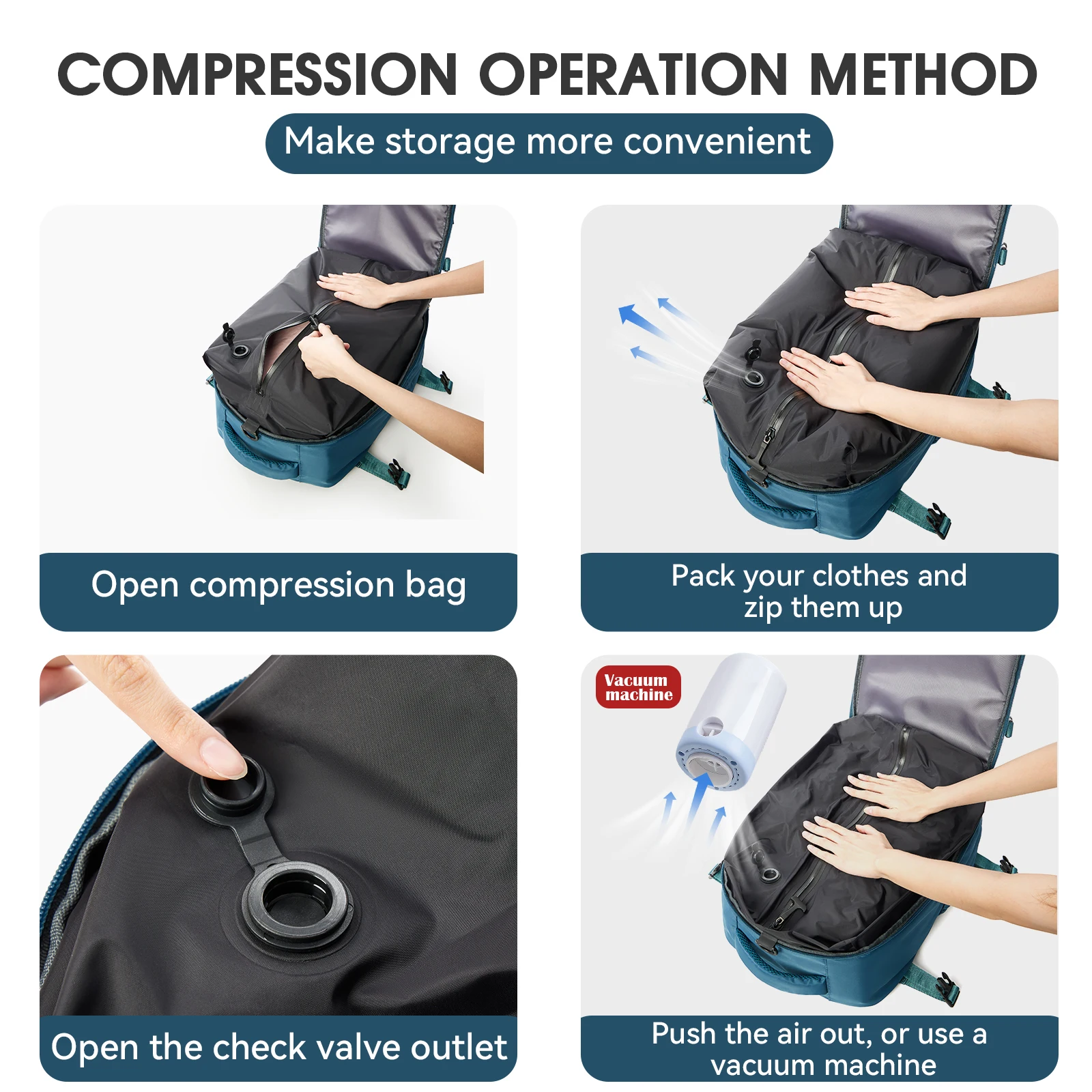 Cabin Bag High-capacity Business Backpack Waterproof Computer Backpack Vacuum Compression Backpack Which Airtight for Travel Bag