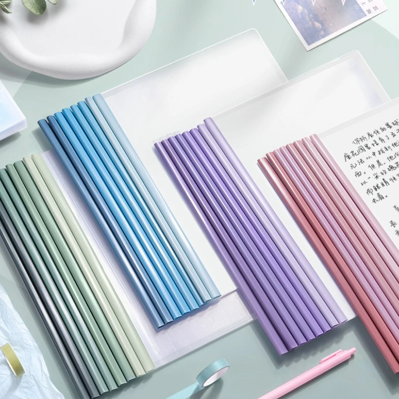 

10 Pcs Gradient Pull-out Clip Teardrop-shaped A4 Transparent Folder Pull-out Clip Resume File Folder Approval and Submission