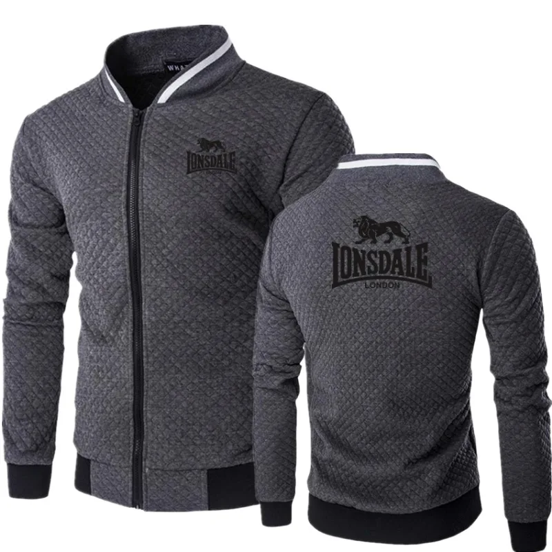 LONSDALE Men's Printed Baseball Jacket Spring Autumn Fashion Casual Zipper Coat New Luxury Streetwear Outerwear Top