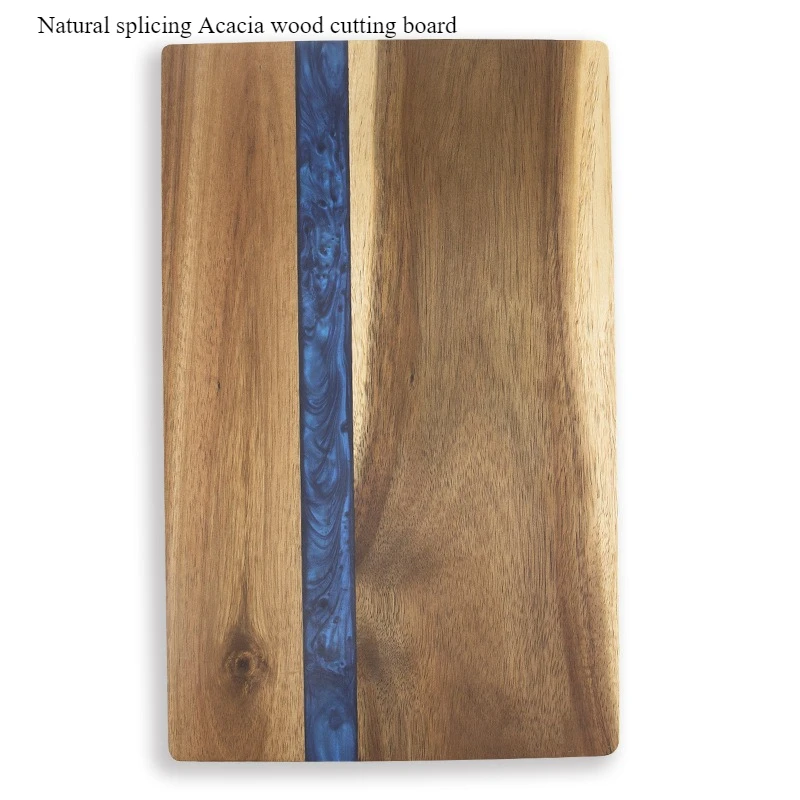 Rosewood Kitchen Board - Epoxy-Filled Butcher Block for Steak & Pizza, Wooden Cutting Board with Juice Groove, Ready Stock