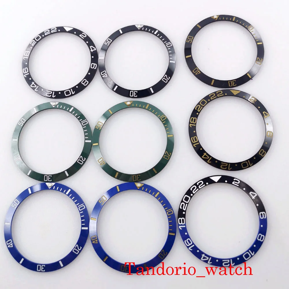 Inserto per lunetta inclinata in ceramica da 35.4mm * 29mm adatto per cassa dell'orologio Bliger da 38MM parti di alta qualità accessori per orologi sostituzione delle parti dell'orologio