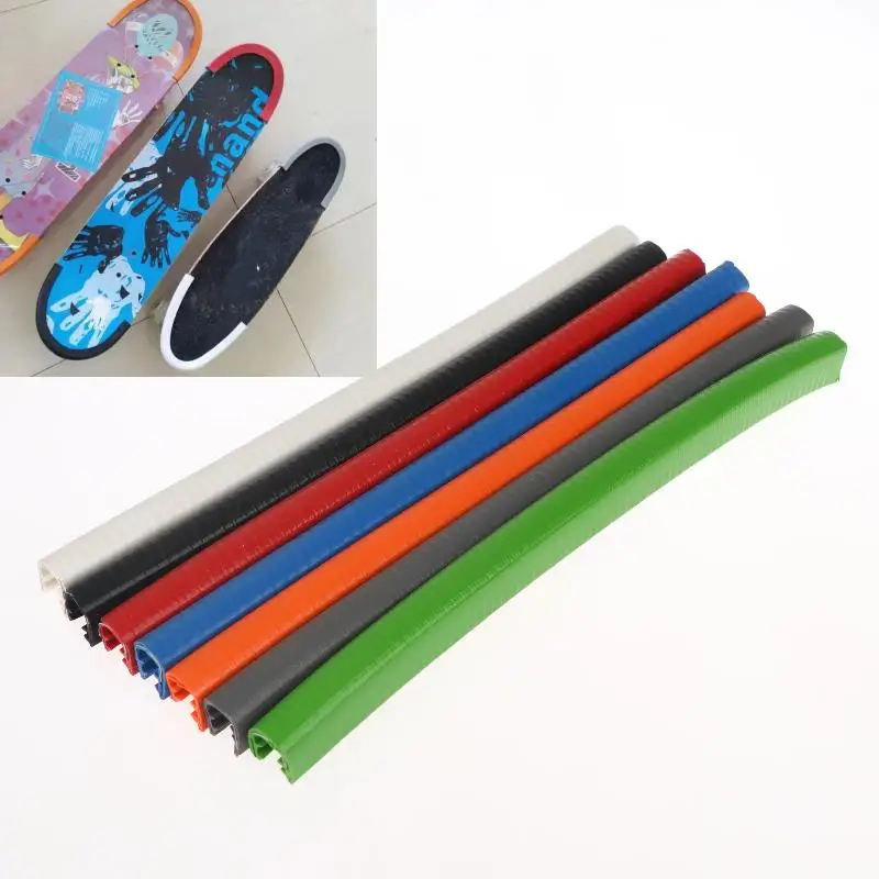 2Pcs Skateboard Deck Guards Protector U Channel Design Rubber And Steel Bumpers Bump Longboard Dance Board Crash Rubber Strip