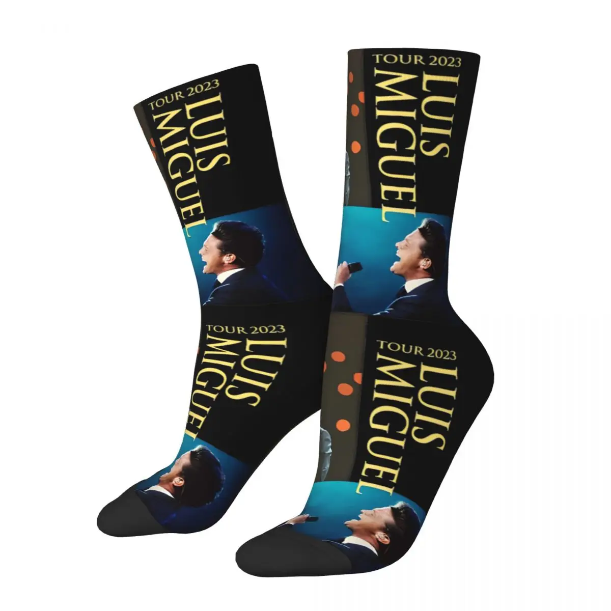 Singer Luis Miguel Tour 2024 Stockings Pattern Gothic Socks Autumn Non Slip Socks Men Skateboard Breathable Socks