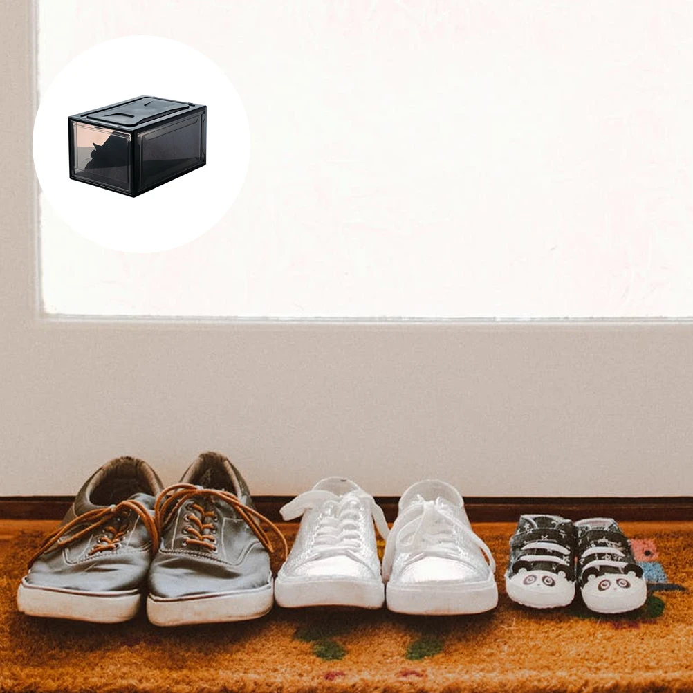 

1pc Shoe Box Stackable Transparent Shoes Storage Container Household Organizer Pp Plastic Sneaker Case Foldable Holder