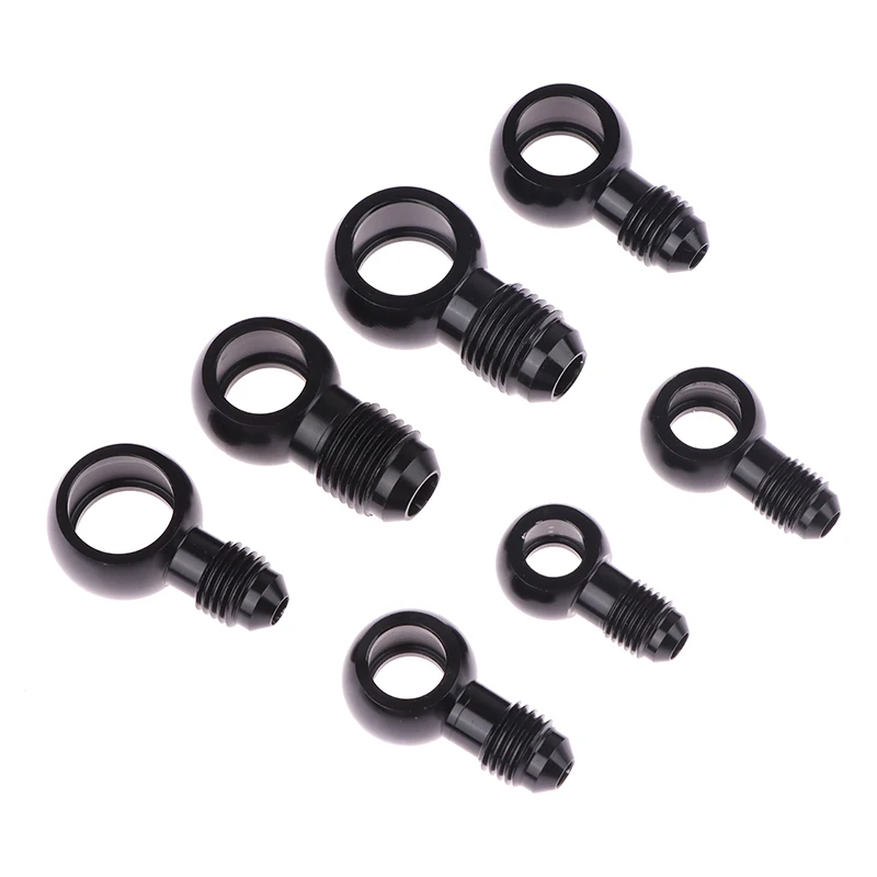 Aluminum banjo adaptor Bolt AN3 AN4 AN6 AN8 AN10 an to 12mm 14mm 16mm brake fitting Black