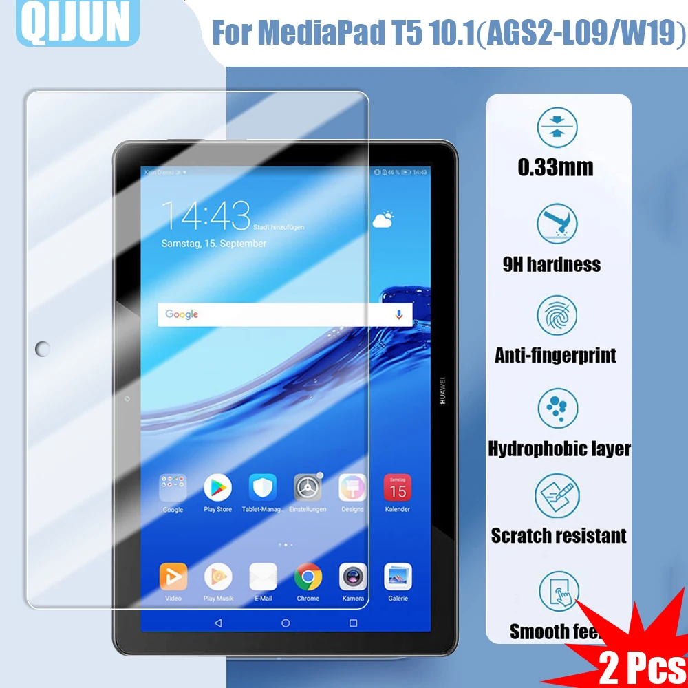 

Tablet Tempered glass film For Huawei MediaPad T5 10.1" Explosion proof and scratch resistant waterpro 2 Pcs for AGS-W09 L09 L03