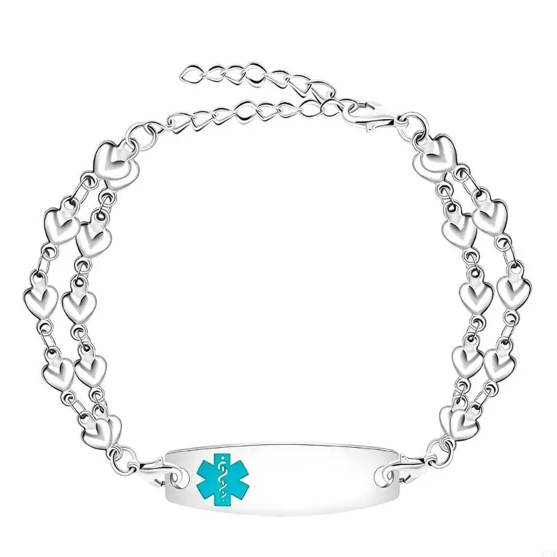  Stainless Steel Information Bracelet with Engraving Ready Plate