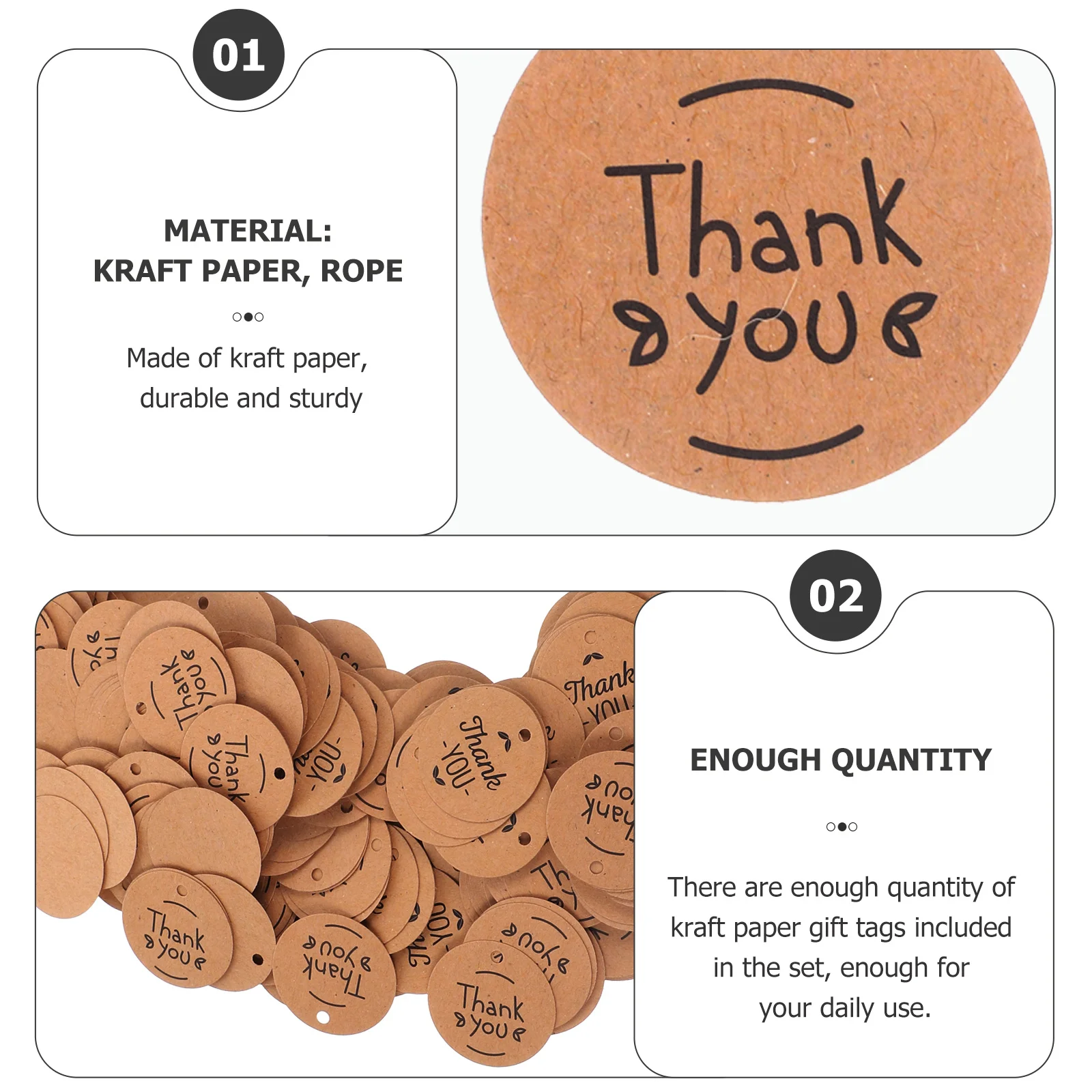 

200pcs Kraft Paper Tags Blank Round Gift Hanging Labels For Diy Wedding Craft Decor Favor Wrapping Name Tag File Folder Label