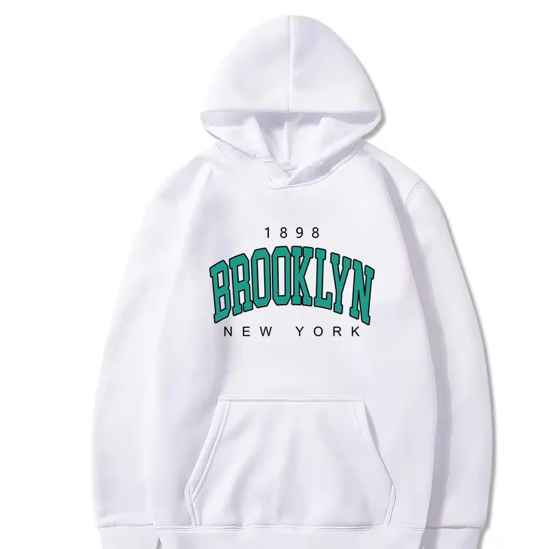 Brooklyn Hoodie Fashion Hoodie Loose Hip Hop Hoodies Women Letter Fleece Sweatshirts Pullover New York Sweats Sport Clothing