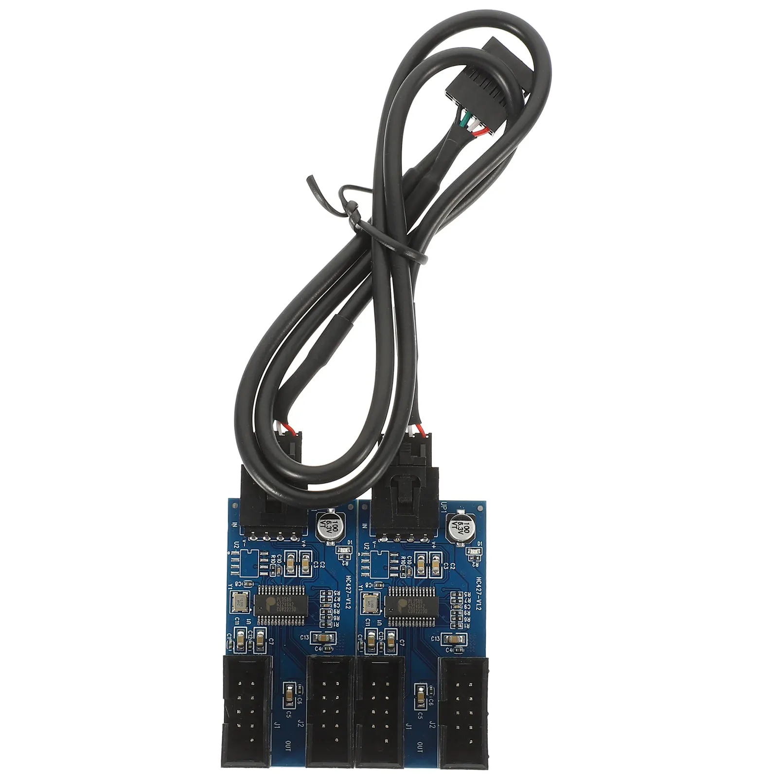 

USB 2.0 9-Pin Header Extension Adapter Extension Hub Converter Computer Accessory Reliable Use Adapter for Port