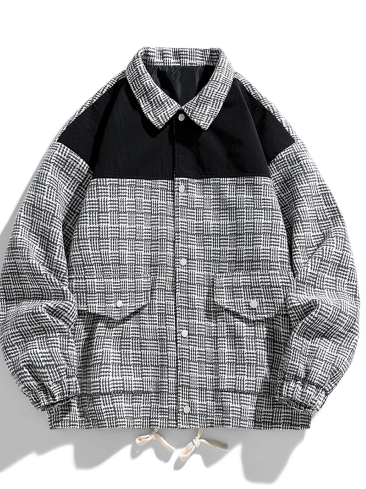 

Мужская куртка в американском ретро-стиле в клетку, модная брендовая модель INS, весна-осень, свободная повседневная куртка с пэчворком, молодежная, популярная, современная, стильная.