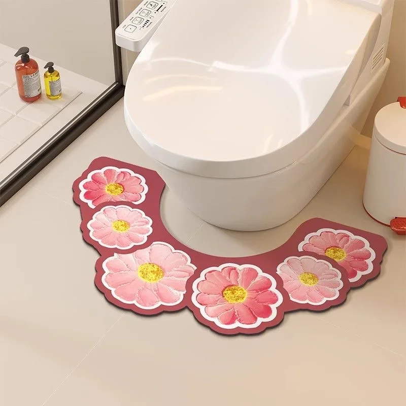 Toilet Mat Diatom Mud Floor Mat Absorbent Non-slip Bathroom Dirt-resistant Wear-resistant Foot Mat Toilet Mat