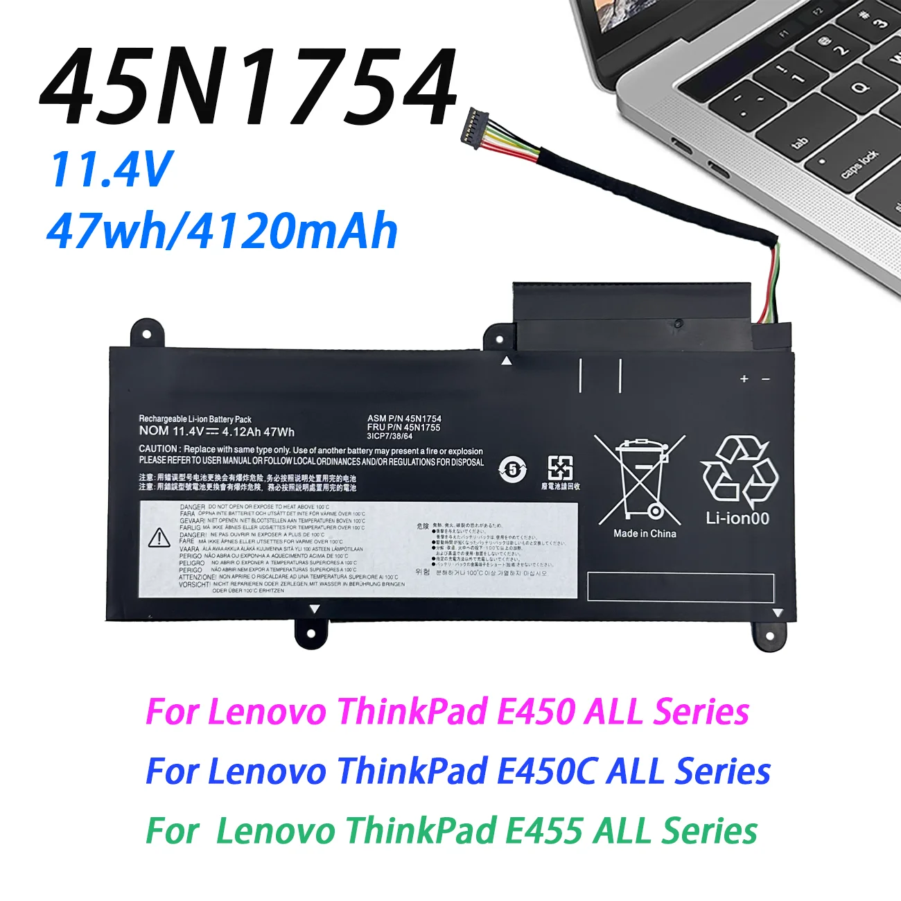 NEW 45N1754 Laptop Battery For Lenovo ThinkPad E450 E450C E460 E460C E455 E465 E465C 45N1753 45N1756 45N1757 45N1754 45N1755