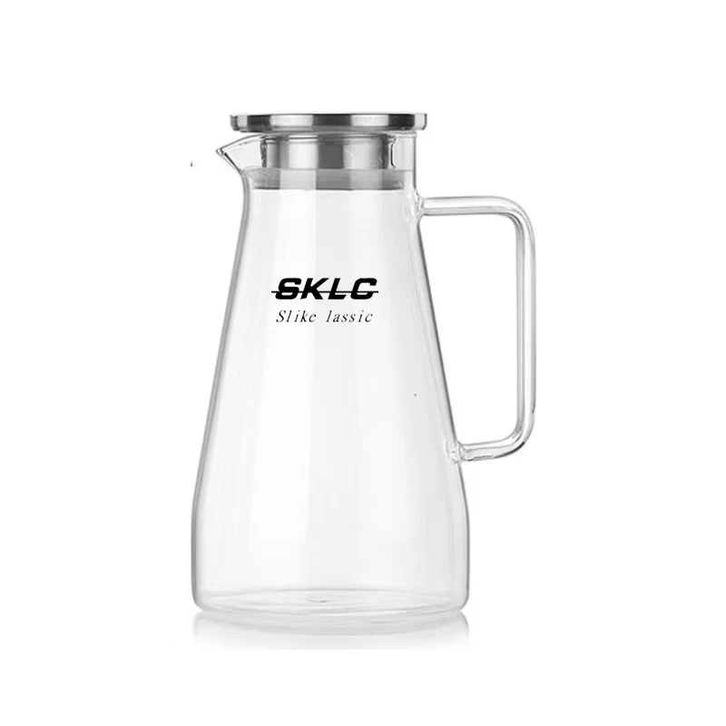 

SKLC glass kettle, 1.8L glass kettle, stainless steel sealing cover, hot and cold water, milk tea juice beverage kettle, cold an