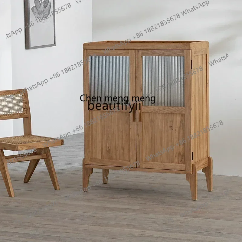 SS new style Solid wood two-door Changhong gla side locker, Japanese-style householdss 7486