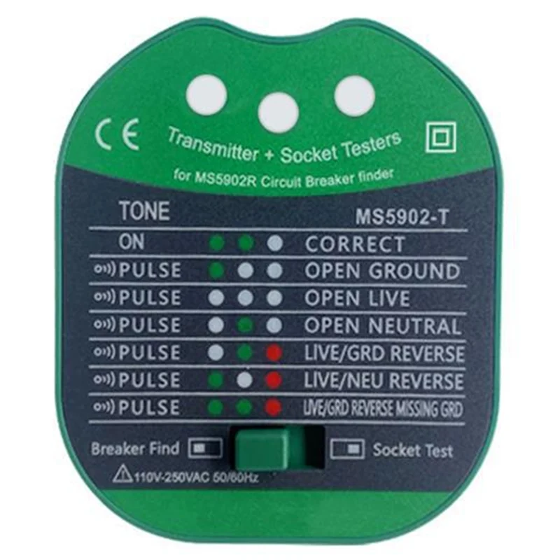Localizador de ponto de interruptor multifuncional, localizador de ponto de interruptor de fio a92p para alta potência 220v usado para detectar fios quebrados plugue ue