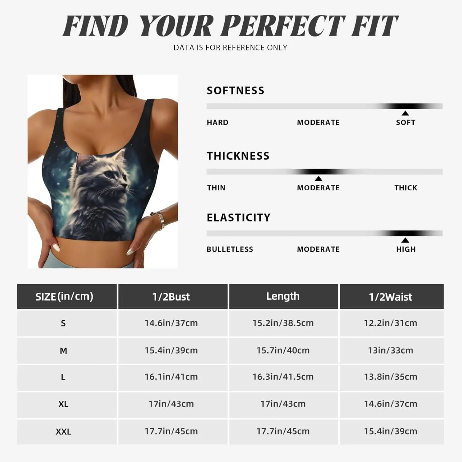 Sport-BHs für Damen, abnehmbare Damen-Tanktops mit U-Rücken, eine Katze in einem Nebel, lustiger Yoga-Print, Trainings-BHs