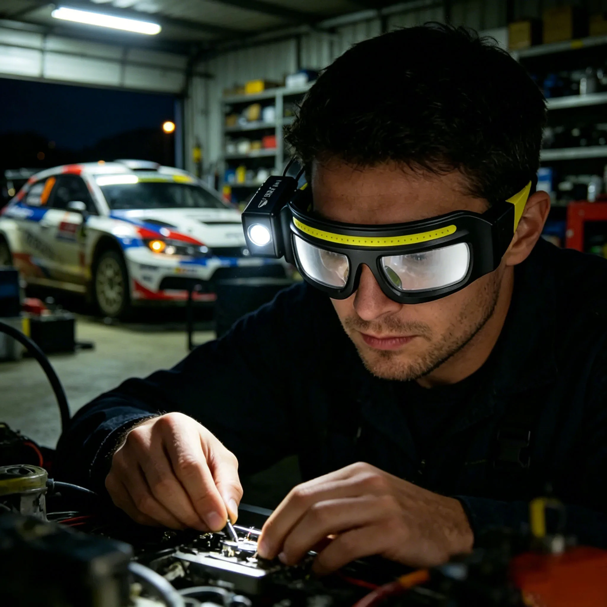 

Double Light Source COB Headlight IPX4 Waterproof LED Headlamp Type-C Rechargeable Protective Work Safety Glasses Eyewear