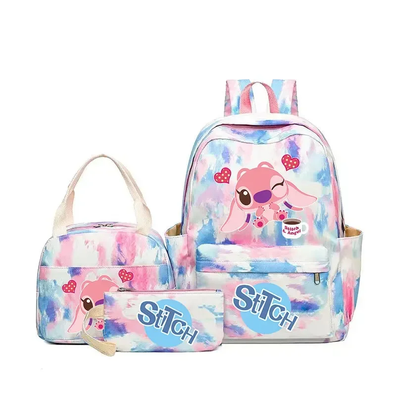 MINISO Disney Nieuwe Stitch Leuke Cartoon Rugzak & Schoudertas Wit Etui Set Waterdichte Grote Capaciteit Studenten Schooltas