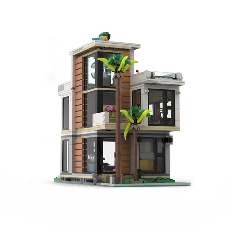 962 Uds. Casa moderna moc, casa de construcción Modular, modelo educativo creativo de calle, bloques de construcción, juguetes Diy, regalo para niños