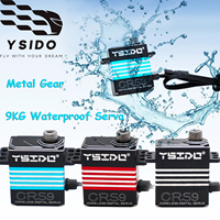 9KG RC Digital Micro Servo Waterproof Servo Metal Gear with 25T Servo Arm for 1/18 RC Car TRX-4 TRX-6 SCX10 III RC Crawler Cars