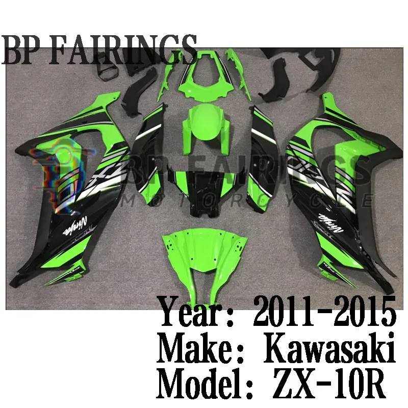 Fairings Kit Fit For KAWASAKI ZX-10R 2011-2015 ZX10R 2011 2012 2013 2014 2015 11 12 13 14 15 New ABS Bodywork Set Green Black