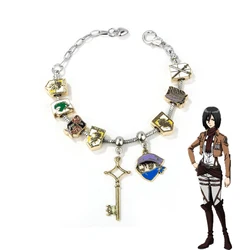Anime Attack On Titan Bracelet Fashion DIY Attack Pendant Wings Of Freedom Survey Sword Ackerman Key Bracelet For Jewelry Gifts