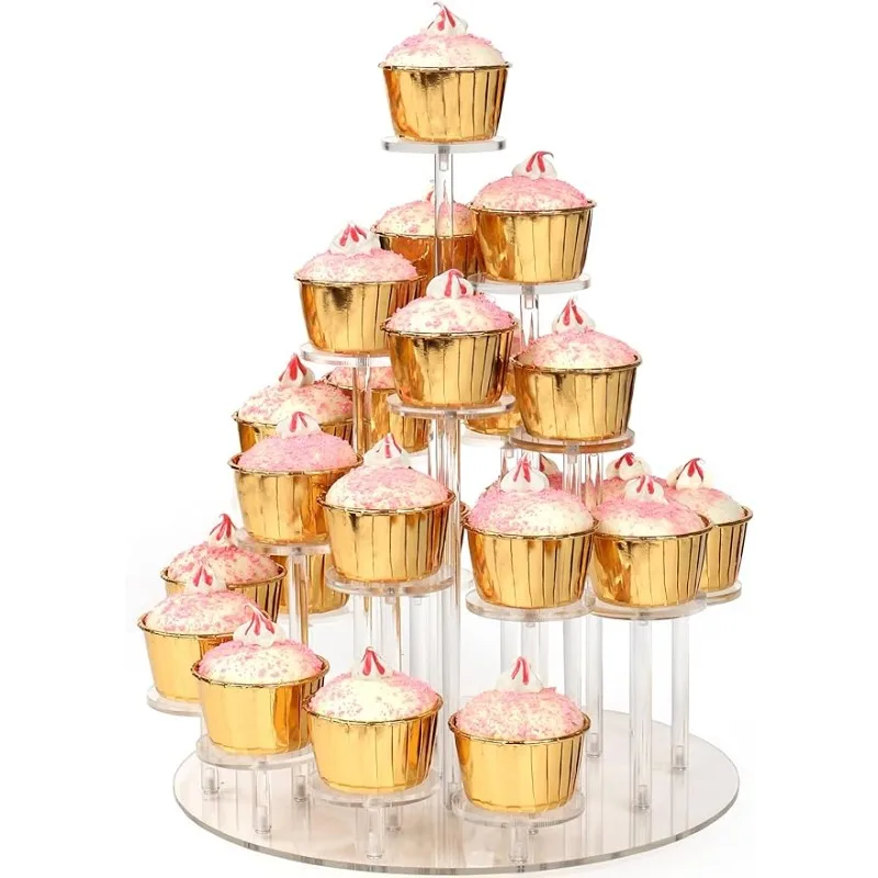 Acrylic Cupcake Stand for 24 Cupcakes Holder,  Display Stand Cupcake Tower Pastry Serving Display for Party Wedding Birthday