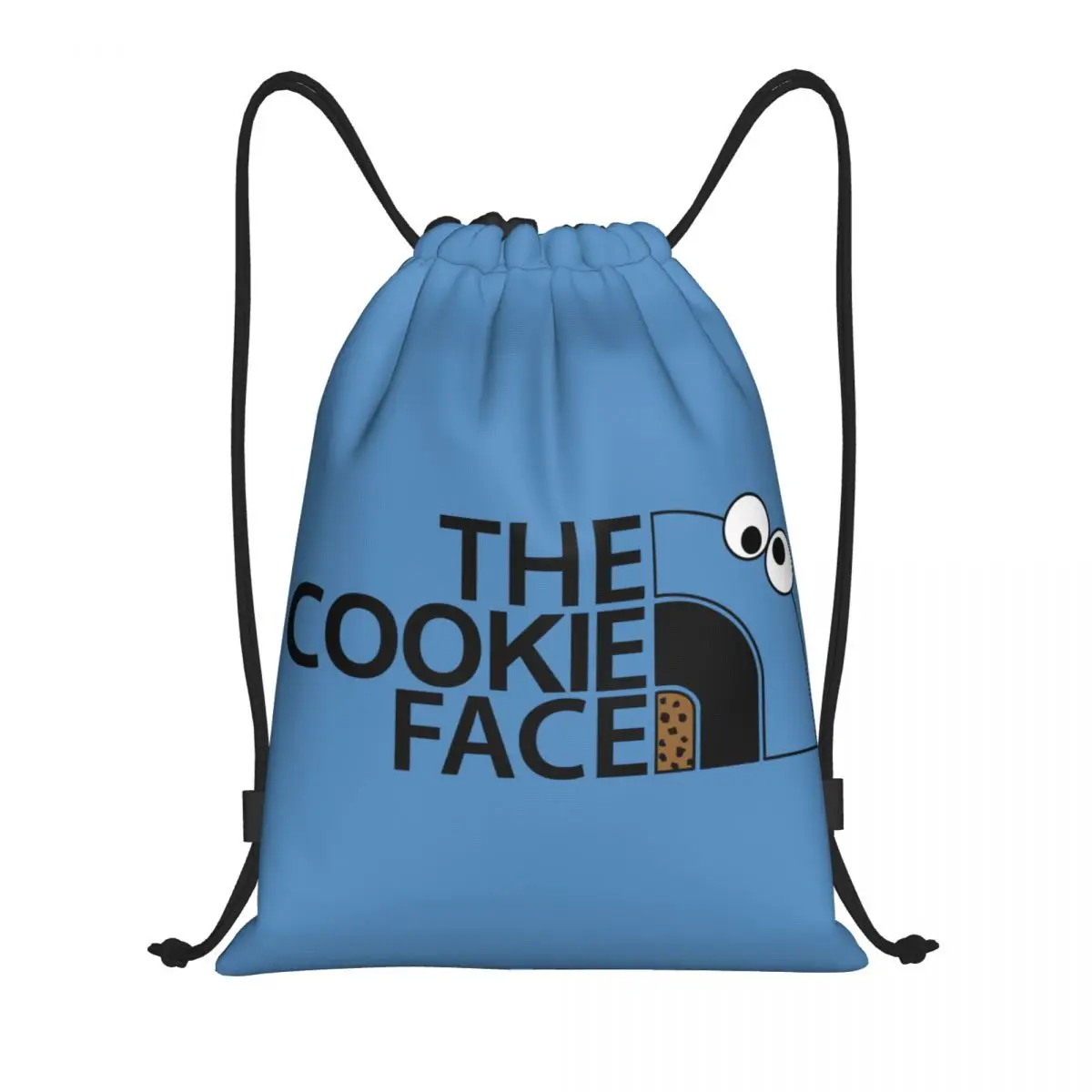 Custom The Cookie Monster Face Drawstring Backpack Sports Gym Bag for Men Women Anime Cartoon Shopping Sackpack