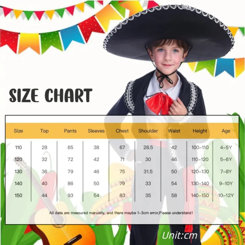 Boys Traditional Mexican Mariachi Amigo Dancer Costume For Cinco De Mayo Fiesta