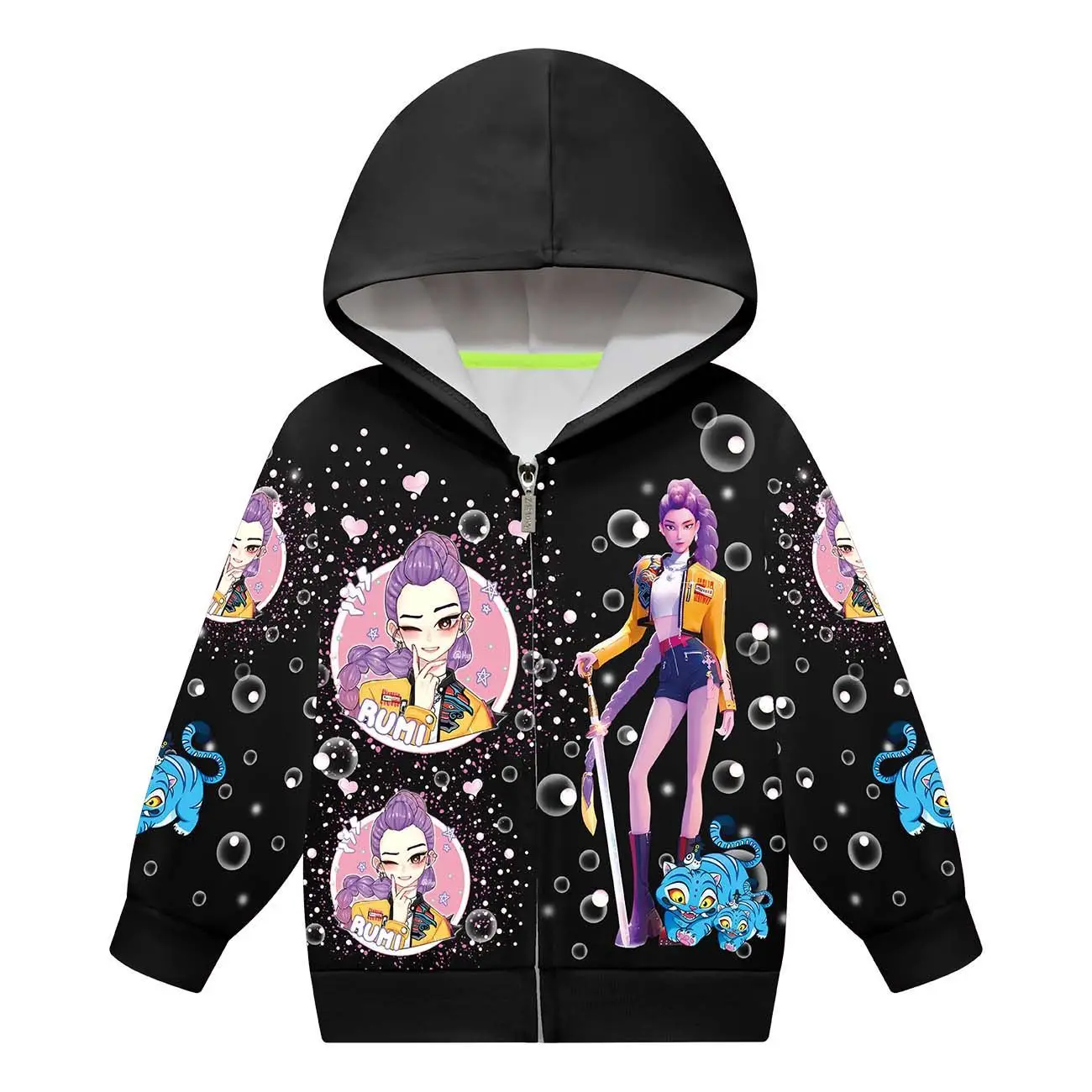 

Забавные толстовки на молнии Kpop, толстовка с капюшоном «Охотники на демонов», детская одежда, толстовка для мальчиков и девочек, толстовка на молнии, детский повседневный топ