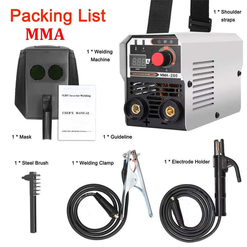 2-in-1 MIG MMA-lasmachine IGBT DC-omvormerlasser Automatische draadaanvoer Contactlassen Niet-gas gasafgeschermde booglasser